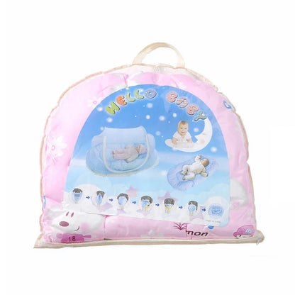 Foldable Baby Crib Mosquito Net with Mattress and Pillow Sleeping Diaper Pad Newborn Mosquito Tent Baby Crib Netting Travel Bed