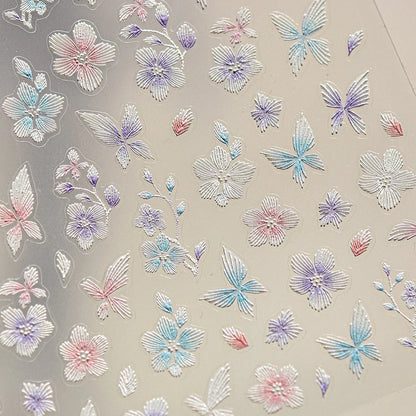 Luxury 5D Floral Nail Art Stickers Gold Silver Chinese Style Metal Frame Shiny Crystal Rhinestone Self Adhesive Manicure Decal