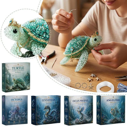 3D Ocean Animals DIY Beaded Craft Kit Beginner Friendly Handmade Marine Animal Bead Making Material Set