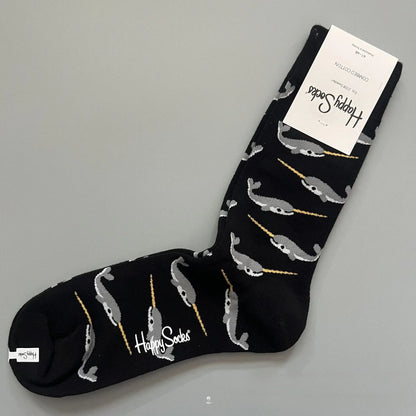 Cotton Happy Socks Men's Classic Crew Sock Shoe Size 10 - 13 Soft
