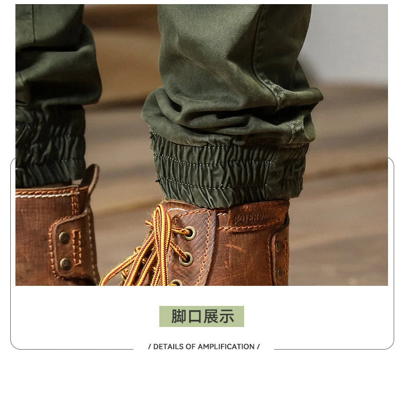 CAAYU Joggers Cargo Pants Men Casual Y2k Multi-Pocket Male Trousers Sweatpants Streetwear Techwear Tactical Track Gray Pants Men