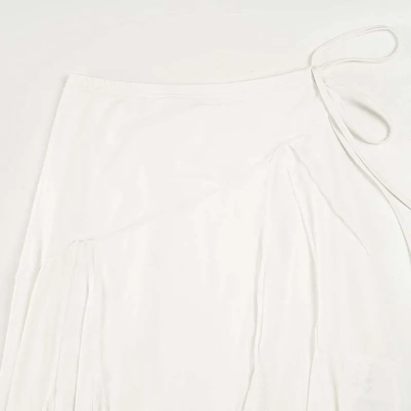Casual Irregular Lace Up Skirts Women’s Fashion Sexy Low-Waisted Solid Skirts 2026 New Summer Beach Fashion Streetwear Ladies