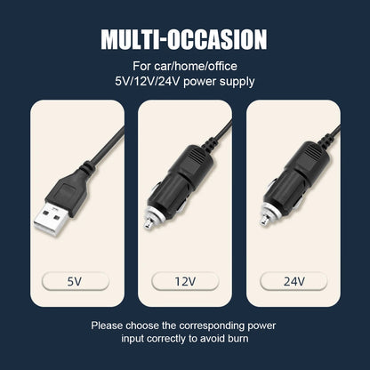 Mini Vehicle Cooling Device Adjustable 5/12/24V Car Air Cooler 2 Speed Automobile Vehicle Accessories