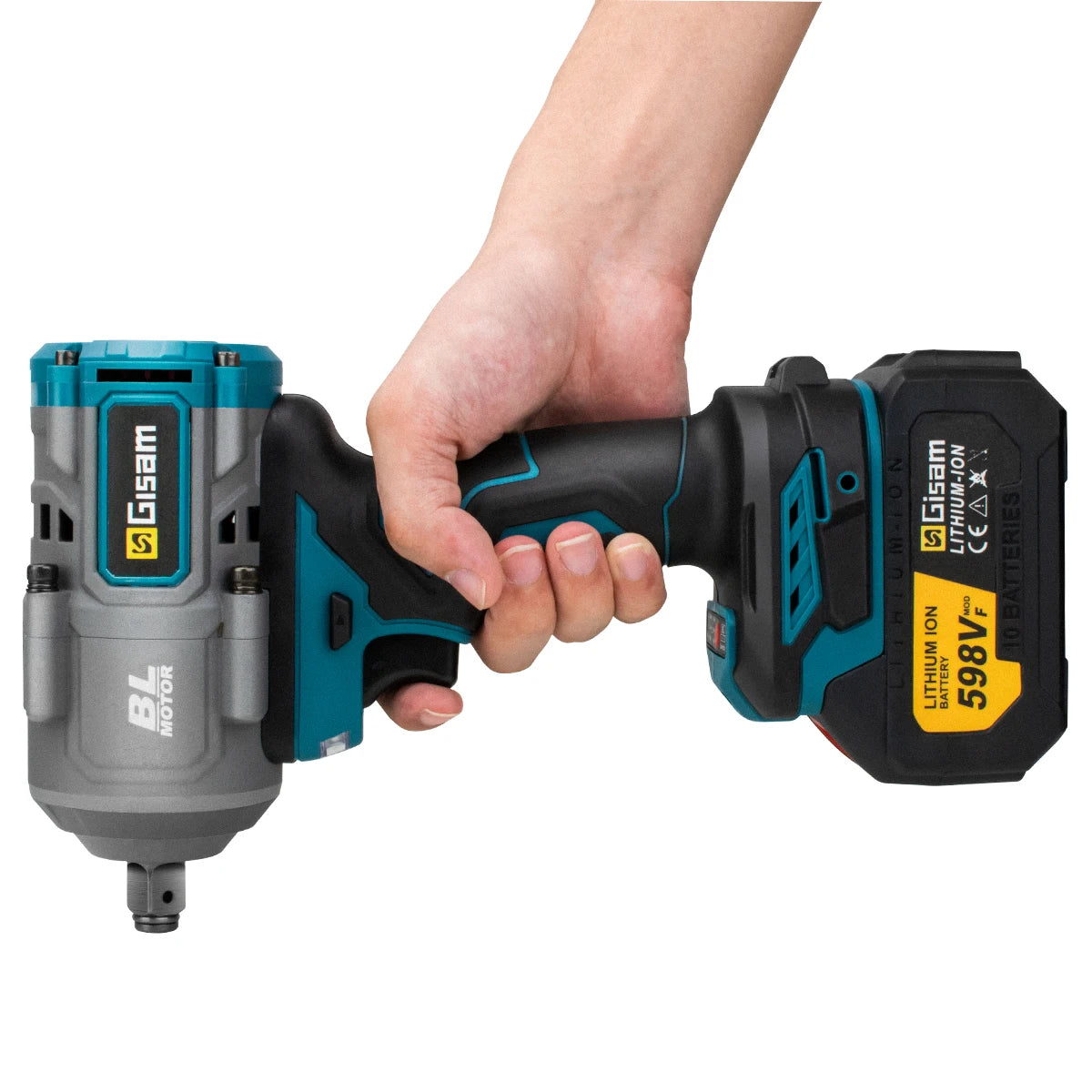 Gisam 2000N.M Torque Brushless Electric Impact Wrench 1/2 inch Screwdriver Cordless Wrench Power Tool For Makita 18V Battery Pin