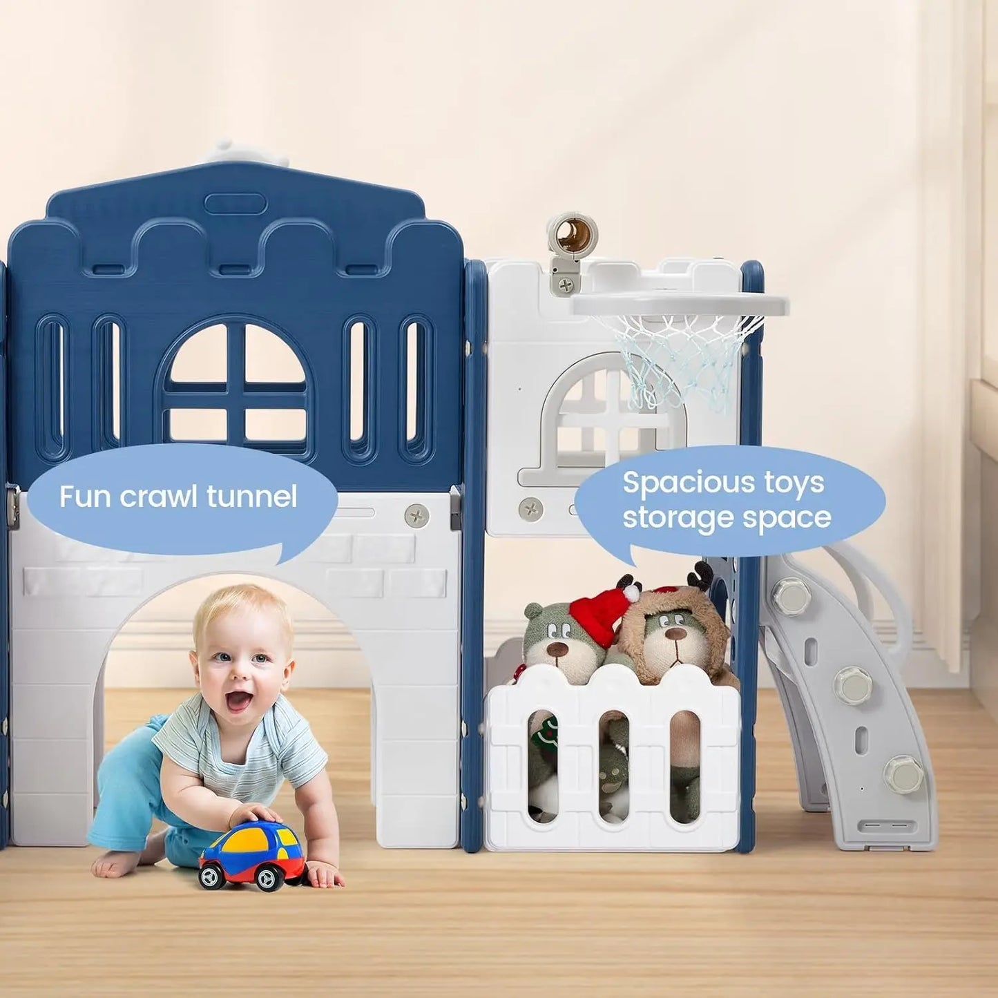 Children's Slide Outdoor Indoor Domestic Baby Sports 8 in 1 Slide Playset Family Multifunction Amusement Park Toys