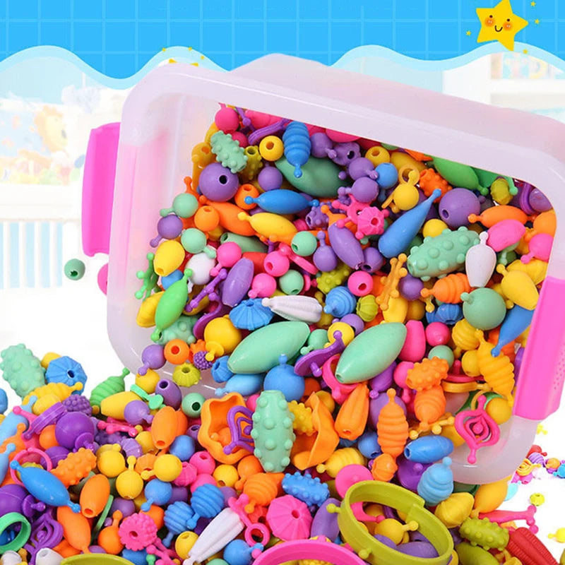 DIY Pop Beads Girl Toy Creativity PopArty Beads Snap-Together for Kid Crafts Children Bracelet Jewelry Fashion Kit Toy for Girl