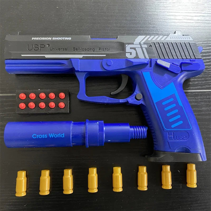 New Soft Bullet Toy Gun Shell Ejection Foam Darts Pistol Desert Eagle Airsoft Gun With Silencer For Kid Adult