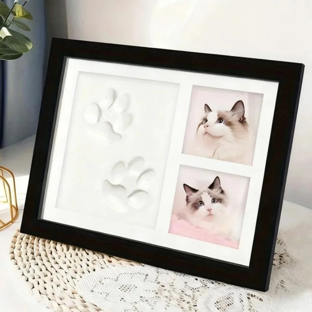 Hot Sale DIY Pet Paw Print Memorial Kit With Clay Mold Photo Frame Exquisite Gift Box for Dog Cat Loss Keepsake Creative Lovers