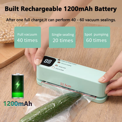 Mini Vacuum Bag Sealer Plastic Bags Sealer Food Packaging Bag Sealing Machine Rechargeable Vacuum Sealer Pump Electric Air Pump