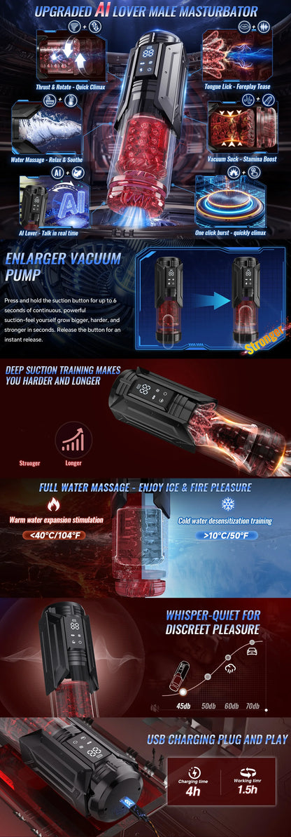Automatic Male Masturbator 7 Thrusting Rotating Licking Sucking Sex Machines Penis Pump Adult Toys Pocket Pussy Sex Toy for Men