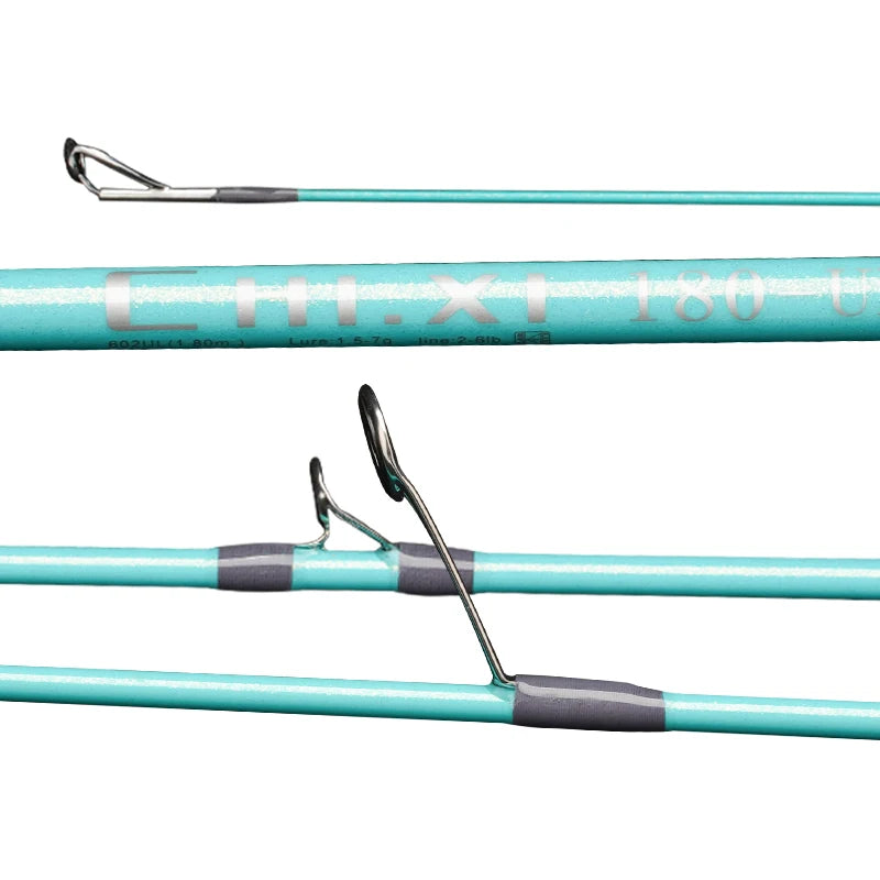 Single Rod, Micro-Lure Fishing Rod, Solid Rod Tip, Fast Action, Light Power, Gun Handle/Straight Handle Options, Length 4.43/4.92/5.51/5.91 Feet, Blue