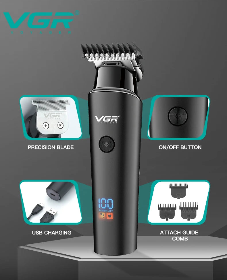 VGR Hair Cutting Electric Hair Clipper Beard Hair Trimmer Haircut Machine Professional Cordless Barber Trimmer for Men V-937