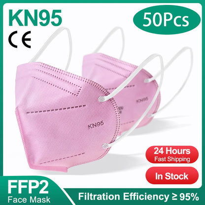 10-200Pcs FFP2 Masks kn95 Mascarillas KN95 Face Mask Filter 5Layers mascarillas quirurgicas homologadas Reusable Black FFP2 Mask