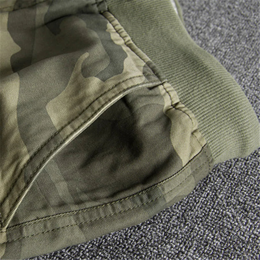 2024 Summer Men Camouflage Shorts Casual Elastic Waist Comfort Loose Jogging Pants Cotton Cargo Gym Running Shorts Beach Shorts