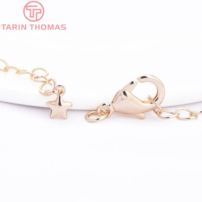 (3564) Full Length 85MM 24K Gold Color Plated Brass Extender Chain with Lobster Clasps High Quality Jewelry Accessories