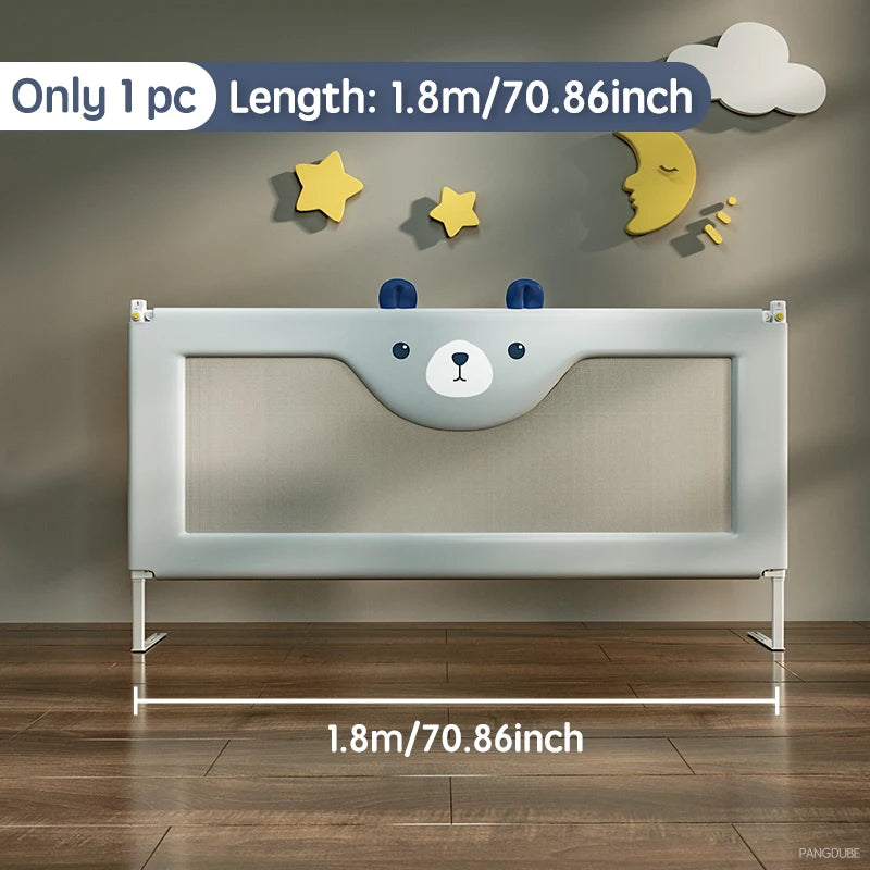PANGDUBE 1 piece Baby Safety Railing for Children Bed Rail Guard Protective Barrier for Kid Bed Need to Screw Installation