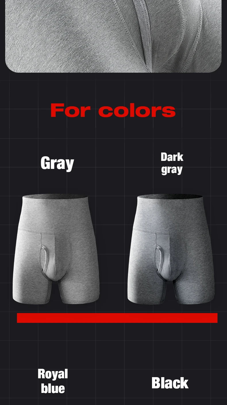 Men's underwear Men's cotton high waist belly large size lengthening anti-wear leg plus fat warm sports boxer shorts