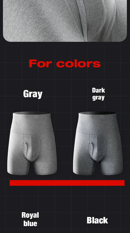 Men's underwear Men's cotton high waist belly large size lengthening anti-wear leg plus fat warm sports boxer shorts