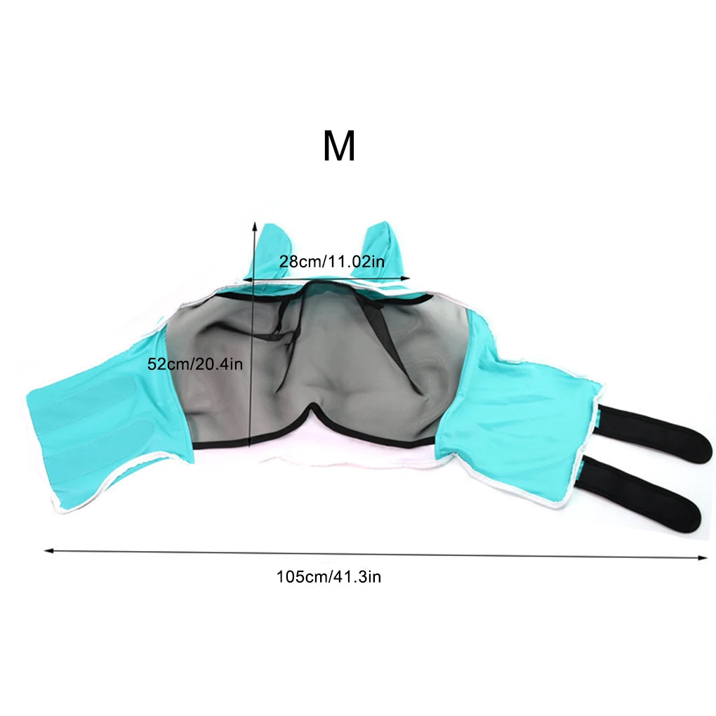 Professional Grade Horse Fly Mask - Comfortable And Adjustable Breathable Fly Mask For Horses blue S