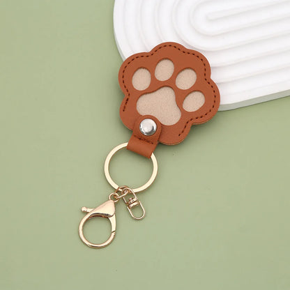 S27 Dog Hair Collector Keychain Leather Pet Memorial Gift Keepsake for Dogs and Cats Fur Storage Pendant Charm Gift Keychain
