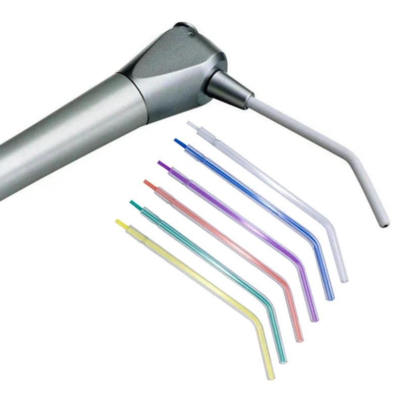 100pcs Dental Air Water Syringe Tips High Quality Disposable Plastic Three Way Syringe Air-Water Head Nozzle Tubes Dentist Tool