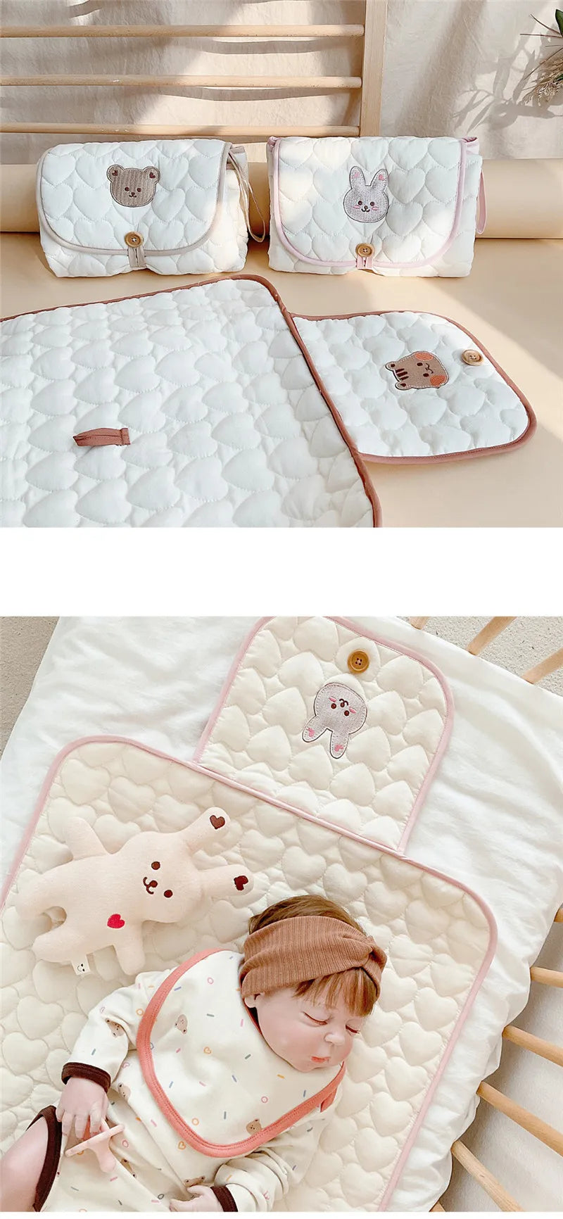 Foldable Baby Diaper Changing Pad Waterproof Newborn Nappy Changing Mat Travel Diaper Change Sheet Bedding Urine Pads Breathable