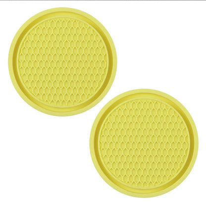 2Pcs Car Bling Rhinestone Cup Holder Drink Pad Interior Decoration Anti-slip Mat Round Durable Coaster Heat Resi Car Accessories