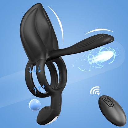 Cock Ring Vibrating for Men Ejaculation Delay Male Erectile Penis Ring G-Spot Clitoris Anal Stimulator Adult Sex Toy for Couples