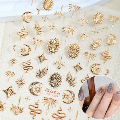 1pc Ocean Nail Art Stickers 5D Summer Starfish Seashell Nail Decals Decoration Y2K Embossed Nail Art Supplies Manicure Slider