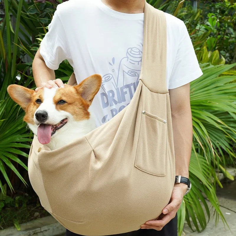 Breathable Pet Sling Carrier Bag for Cats Small Dogs Up to 7.5kg - Portable Single Shoulder Travel Pet Carrier