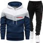 Paris Fashion Men's Hoodies Set Daily Casual Sports Hooded Sweatshirt and Jogger Pants Male Urban Trend Warm Pullover Tracksuit