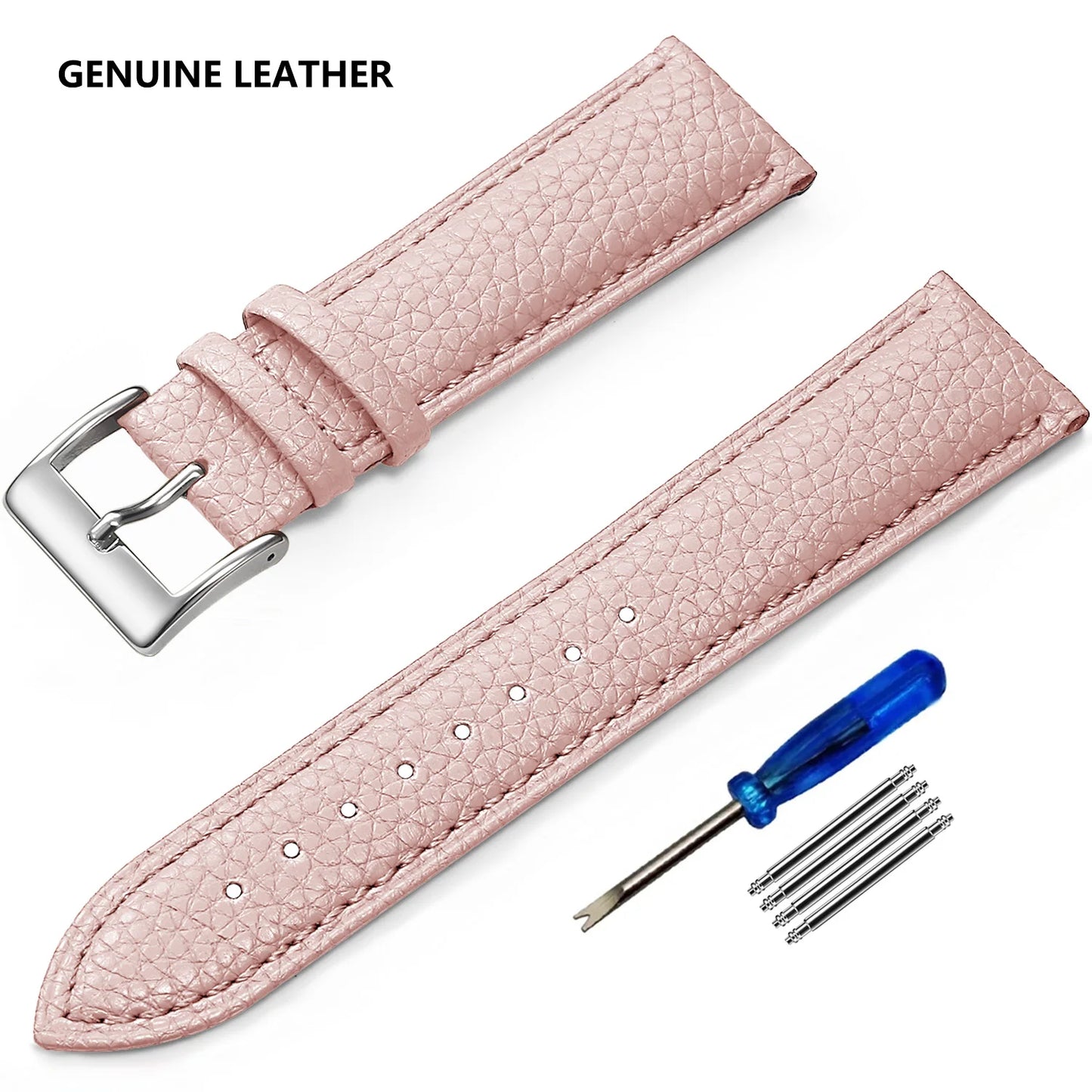 SAMCO Genuine Leather Watch Band 12/14/16/18/19/20/21/22/24 mm Watch Strap for Man Women High-quality Wrist Watchband + Tool