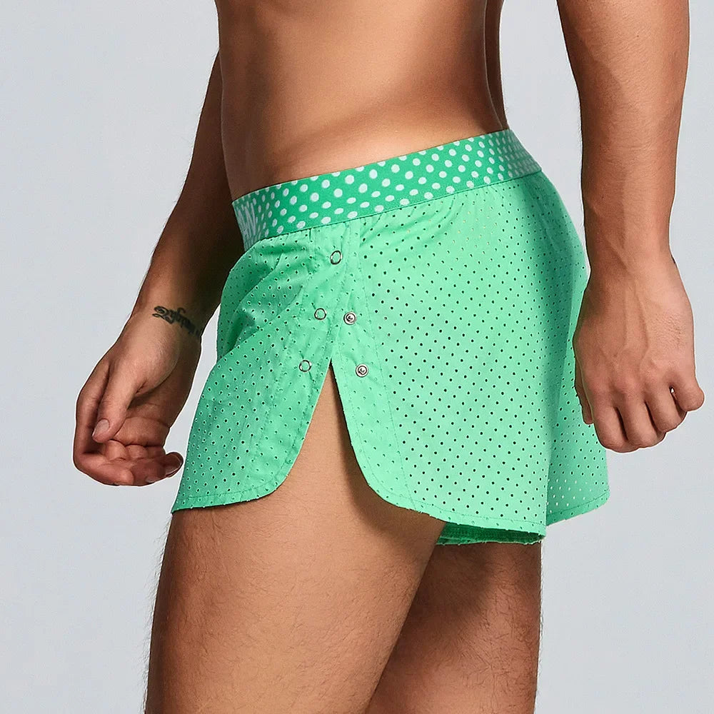 Solid color, men's mesh breathable men's shorts, boxer men's boxers 240503