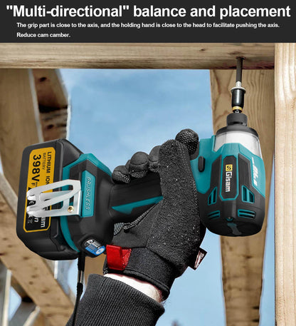 Gisam Cordless Electric Impact Screwdriver 688NM Power Tool Rechargeable Brushless Wrench Driver Kit for Makita 18V Battery Pins