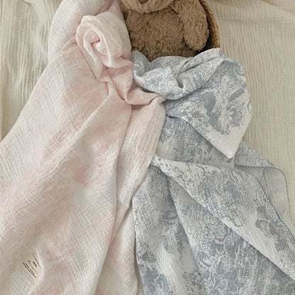 Baby Blanket Floral Soft Cotton Muslin Newborn Swaddle Wrap Receiving Blanket Quick Dry Bath Towel Baby Stroller Cover