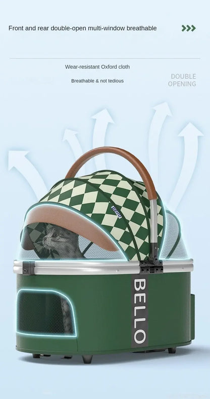 Detachable Aluminum Tube Pet Stroller Foldable Travel Trolley Portable Outdoor Walking Carrier For Cats Puppies Dogs