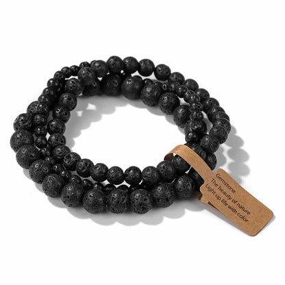 3pcs/set Natural Stone Beads Bracelet For Women Men 4 6 8 MM Indian Moss Agates Rhodonite Quartzs Jewelry Bracelet Gift Fashion