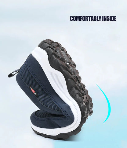 Men Running Hiking Sneakers Breathable Orthopedic Travel Plimsolls Slip On Comfortable for Outdoor Activity Hiking Walking
