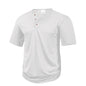 Men's Casual  Henry T Shirt Summer Brown Button Solid Color Polo Short Sleeve Breathable Comfortable Sports Loose T-shirt