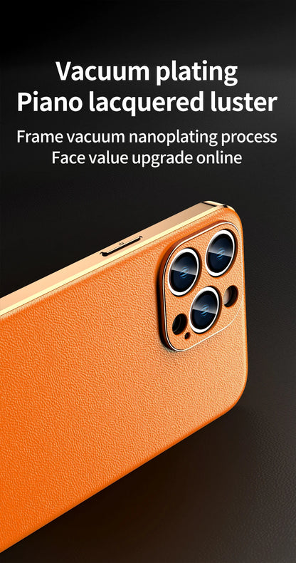 LANGSIDI Luxury Ultra Thin Shockproof Leather Case For iPhone 17 16 Pro Max 15 Plus 14 13 12 11 Air Lens Protective Cover