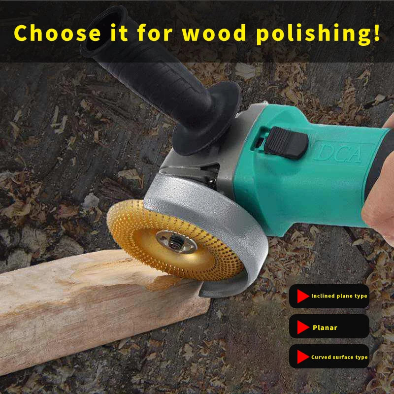 Woodworking Grinding Disc Three-Piece Set 100mm Wide/16Mm Metal Hole Arc-Shaped Bevel Design Electric Grinder Grinding Disc Wood Cutting Carving Polishing Tool Set