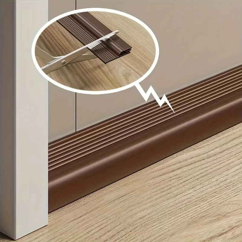 2M TPE Door Draft Stopper Self Adhesive Under Door Draft Blocker Insulator Flexible Door Sweep Weather Stripping Noise Stopper