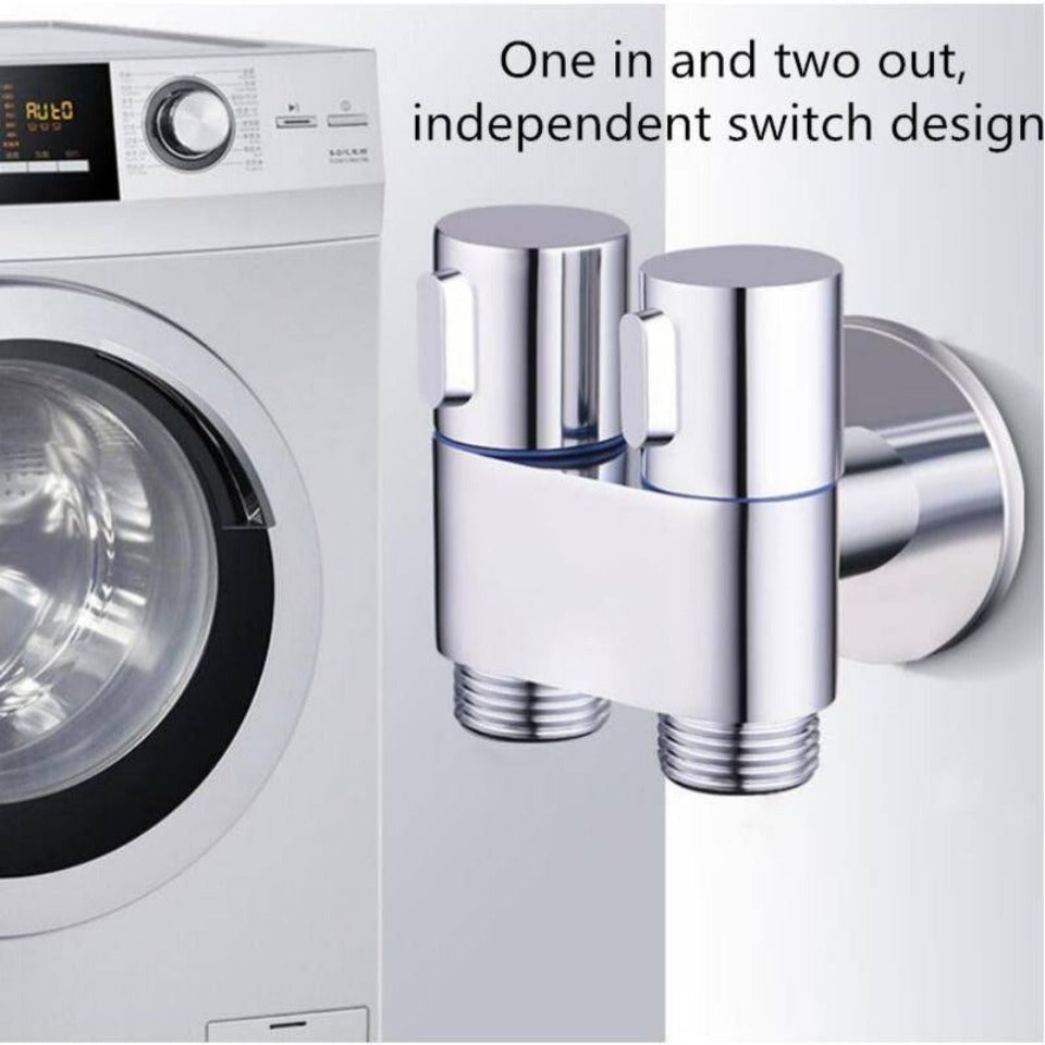 Bathroom Faucet Stainless Steel Washing Machine Water Faucet Double Outlet for Toilet Garden Hose Washing Machine Pet Bathing