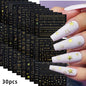 30 Sheets Christmas Nail Art Stickers Self Adhesive 3D White Snowflake Nail Decals Xmas Nail Supplies Christmas Manicure Sliders