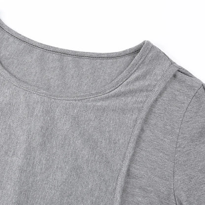 Women Blouse Maternity Casual Soft  Nursing Tops T-shirt Summer Short Sleeve Pregnant Clothes Nursing Breastfeeding