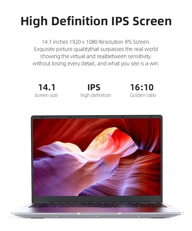 2026 Portable Windows 11 Pro Laptops Intel Core I7 8650U 16GB RAM 1TB SSD Office Gamer Study Notebook Computer PC