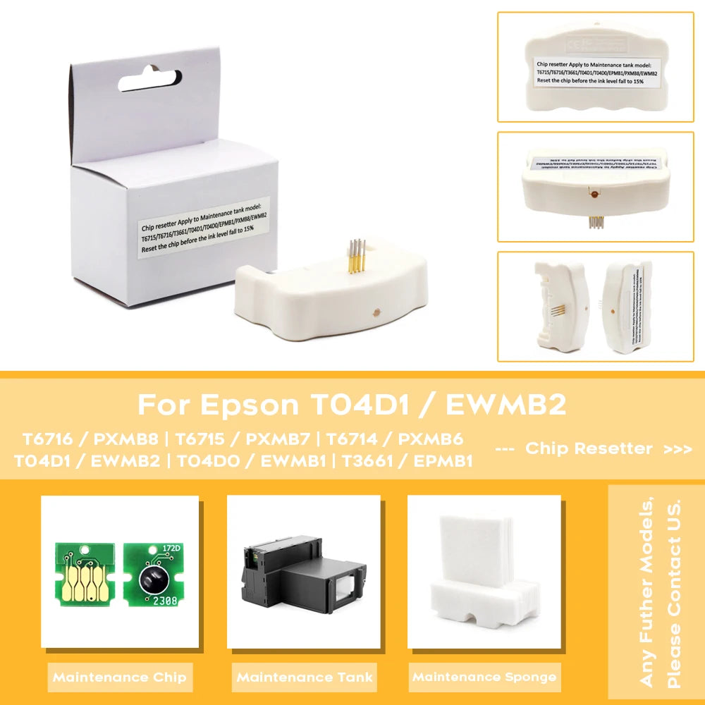 New T6716 Maintenance Tank Chip Resetter For EPSON WF-C5210 WF-C5790 WF-C5710 WF-M5299 WF-M5799 WF-5298 ET-8700 Waste Ink Tank