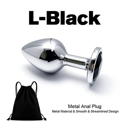 5 Size Black Butt Plug Metal Anal Plug Jewelry Base Beginner to Expert G-Point Massage Dildos Adult Women Toys Adult Men Toys