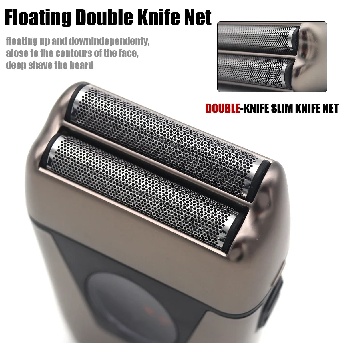Professional Barber Shaver with Double Foil 9200RPM and LCD Display Mens Shaving Machine for Salon Use