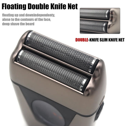 Professional Barber Shaver with Double Foil 9200RPM and LCD Display Mens Shaving Machine for Salon Use
